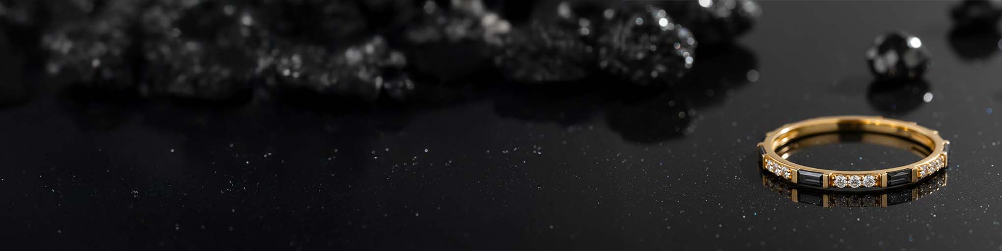 Alliances Diamant Noir Or Jaune