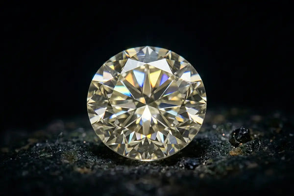 Diamant naturel taillé brillant, jeu de lumière symbolisant force et éternité