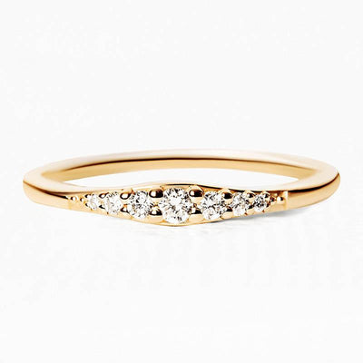 Sushma diamond pavé wedding band in gradient yellow gold