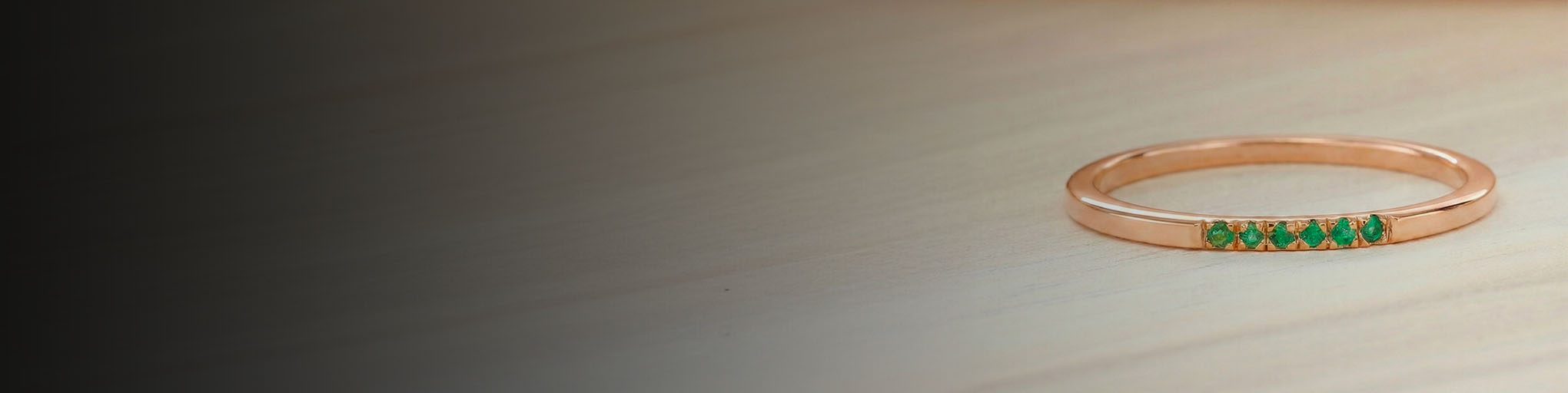 Bagues de Fiançailles Émeraude Or Rose