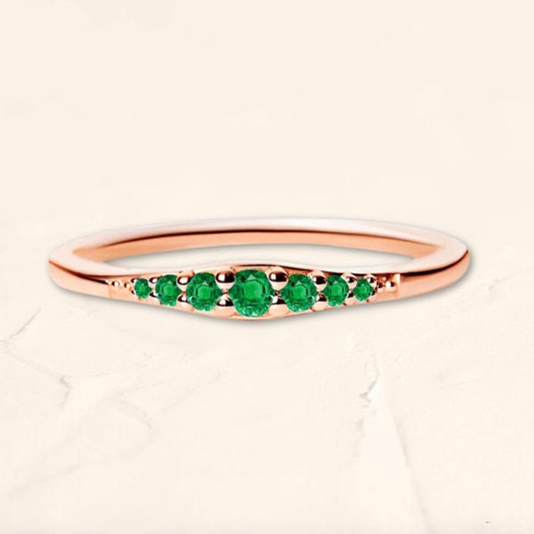 Alliance Sushma émeraude en or rose