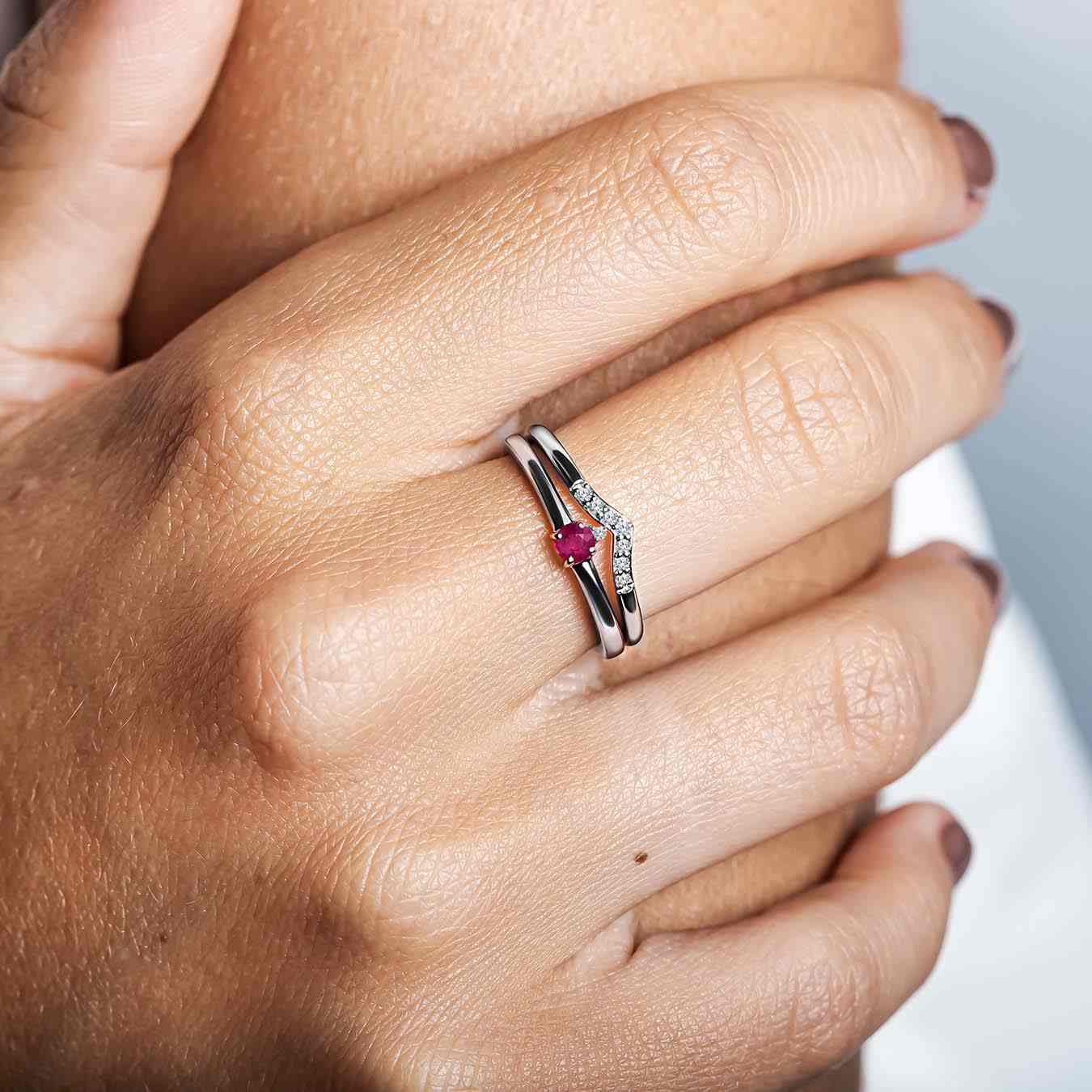 Bagues Devi Rubis et Sakshi Diamant