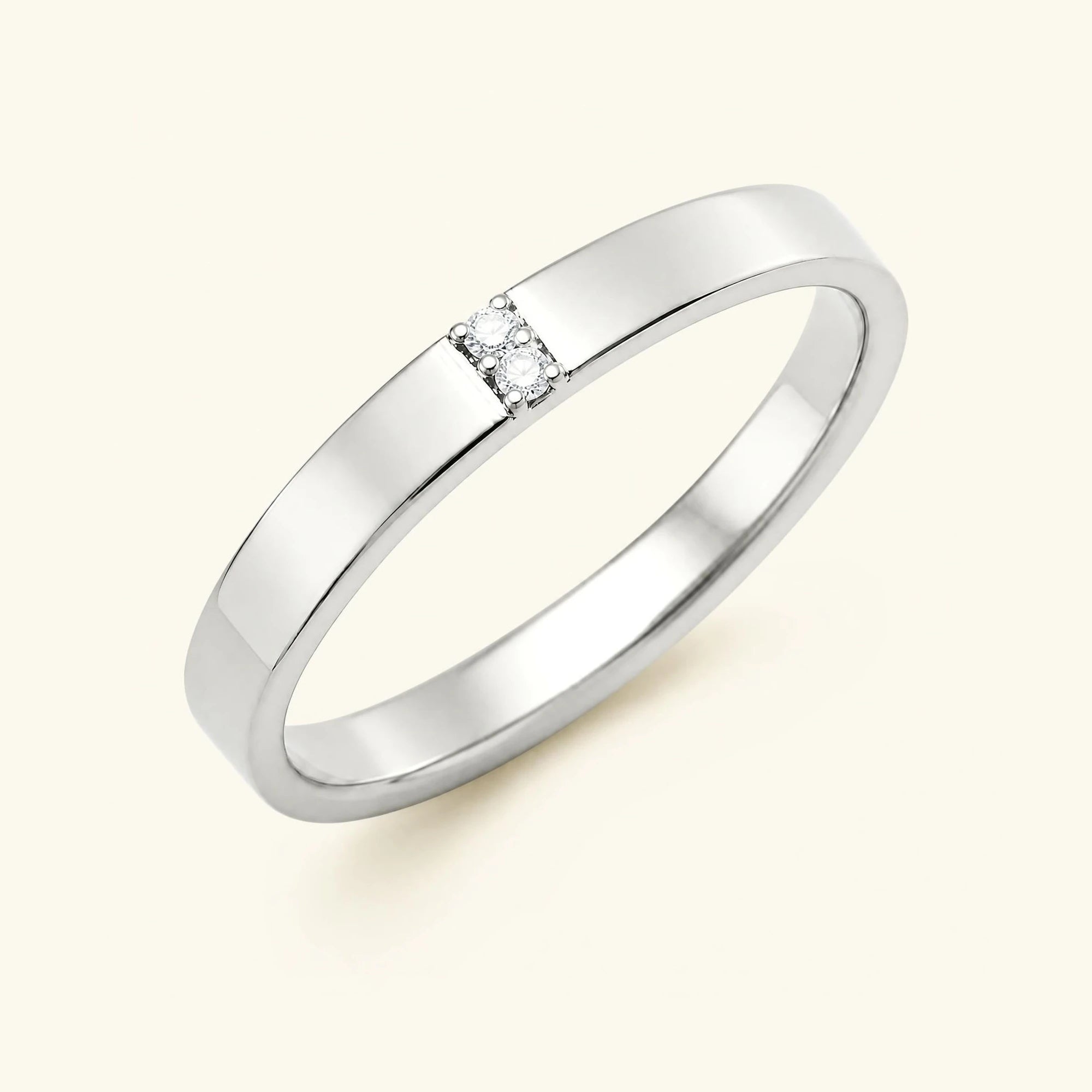 Diamond wedding ring for men in white gold