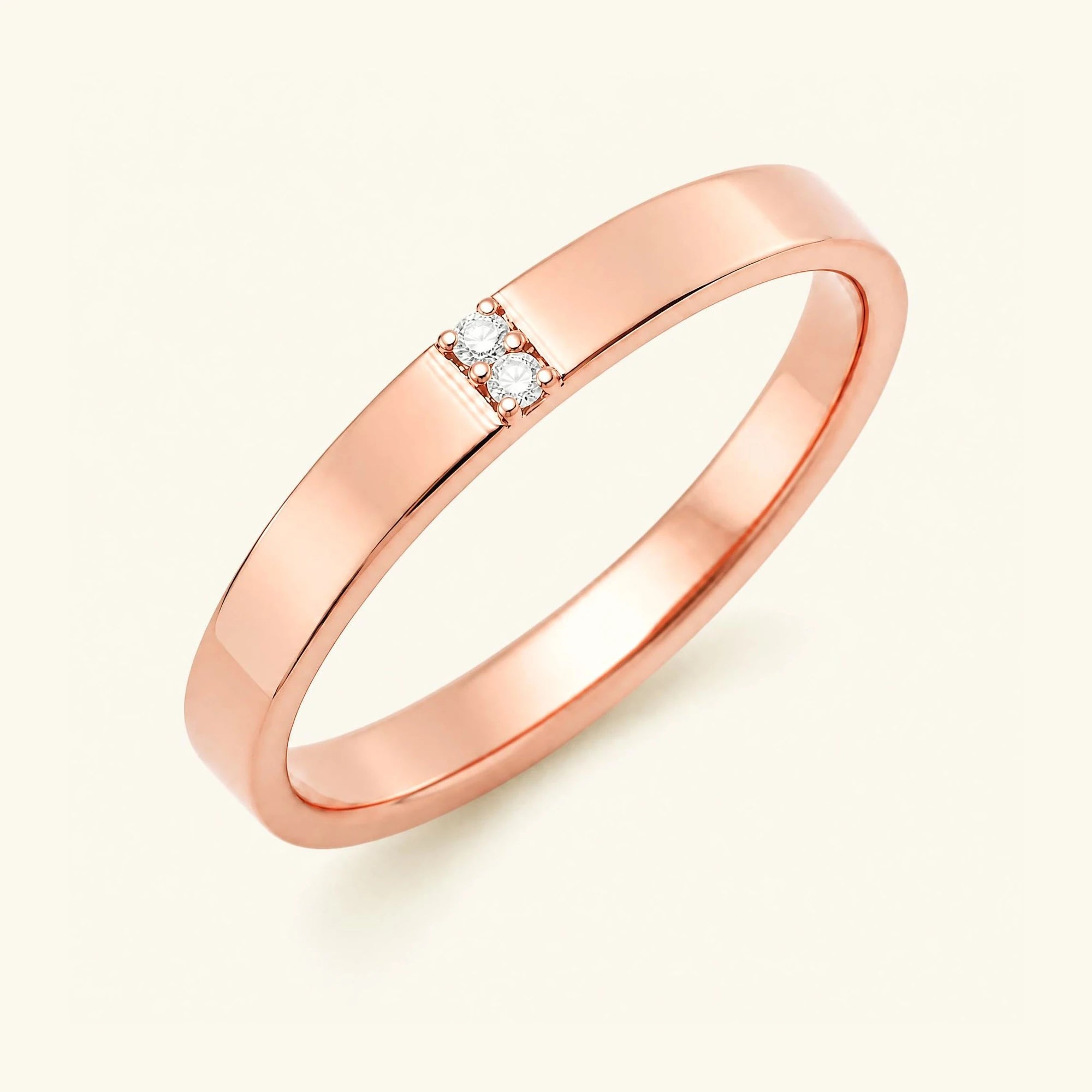 Alliance diamant pour homme en or rose