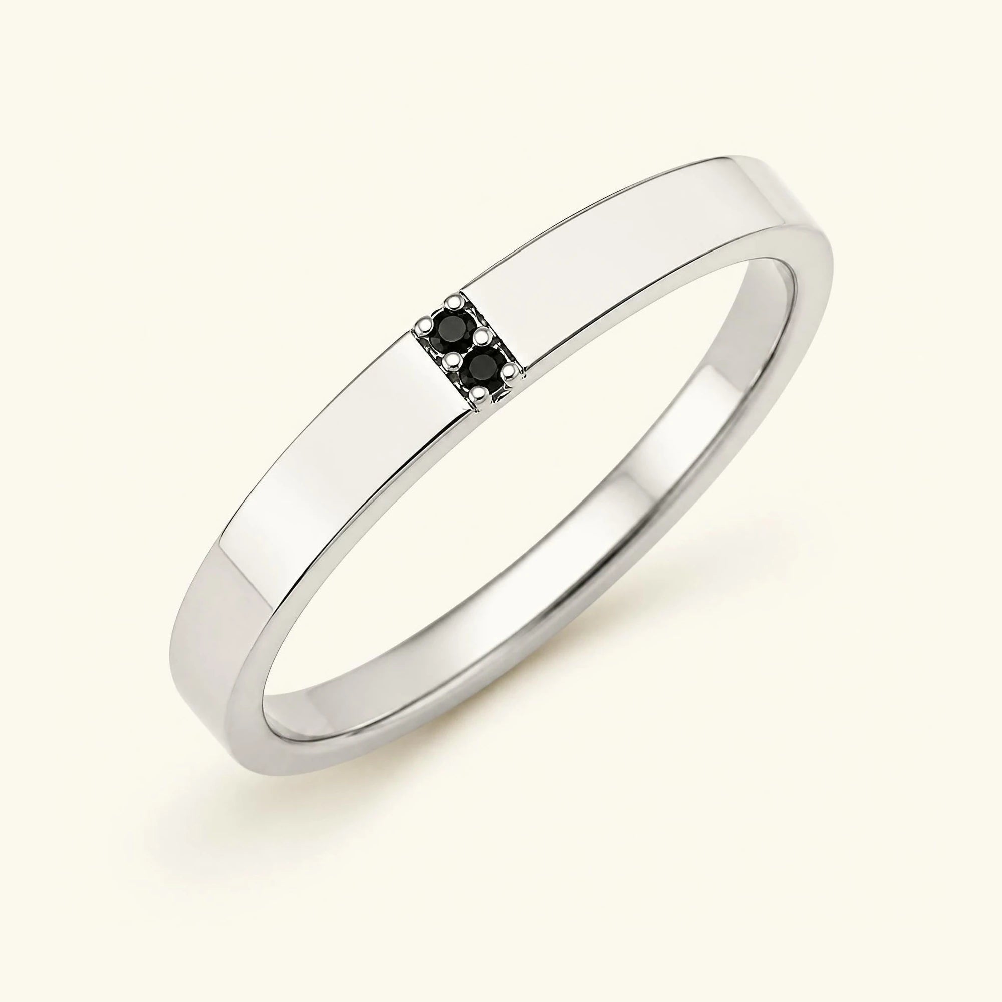 Black diamond wedding ring men's white gold
