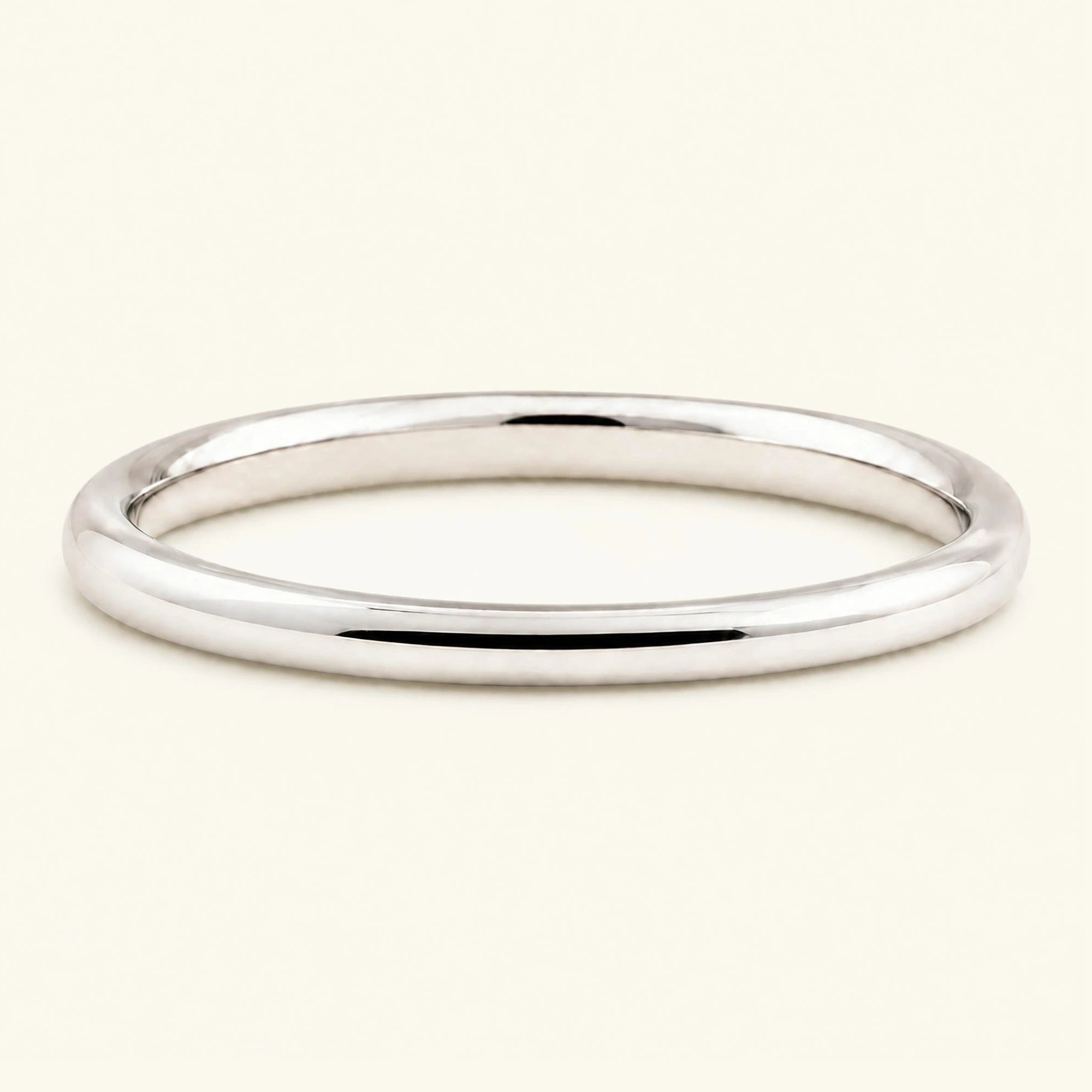 Alliance femme demi-jonc or blanc 18 carats Shunya
