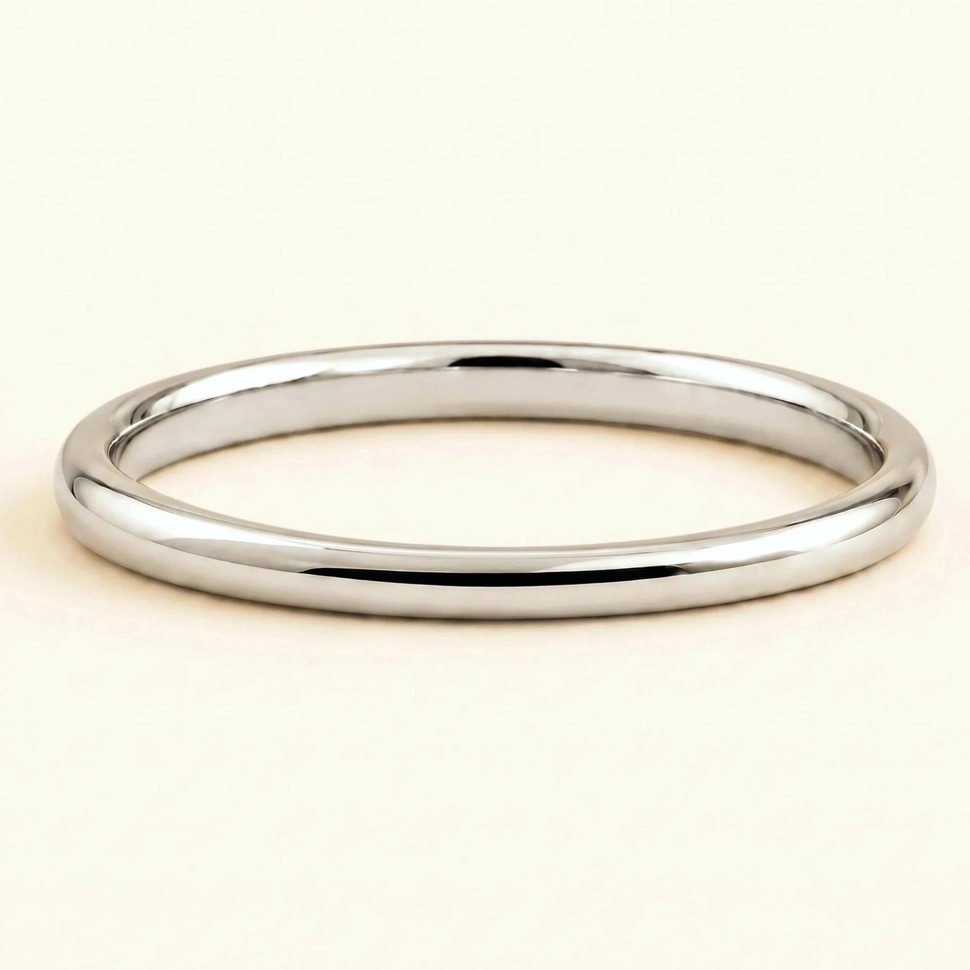 Shunya 18K white gold half-bangle wedding ring for women