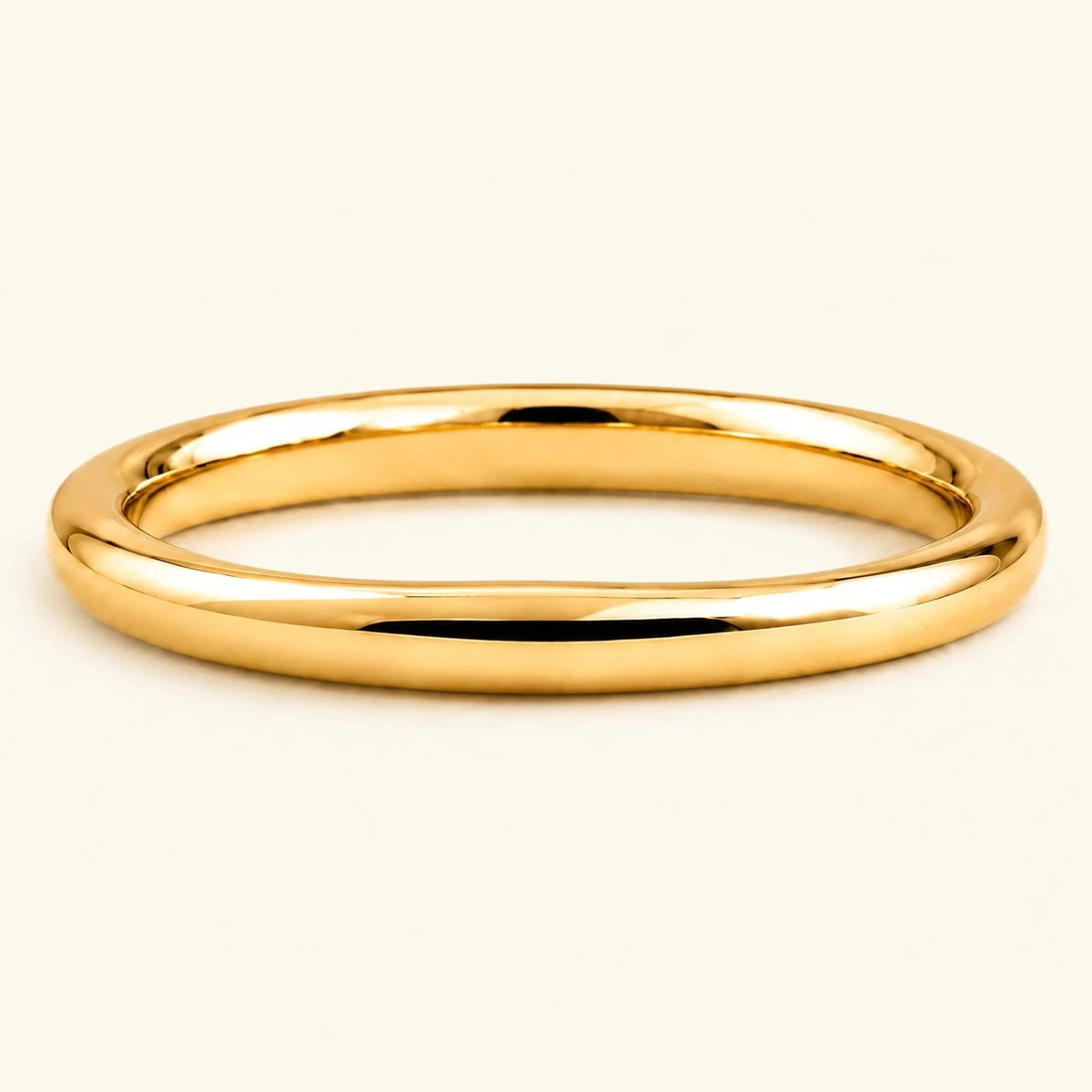 Shunya 3mm 18K yellow gold half-bangle wedding ring for men