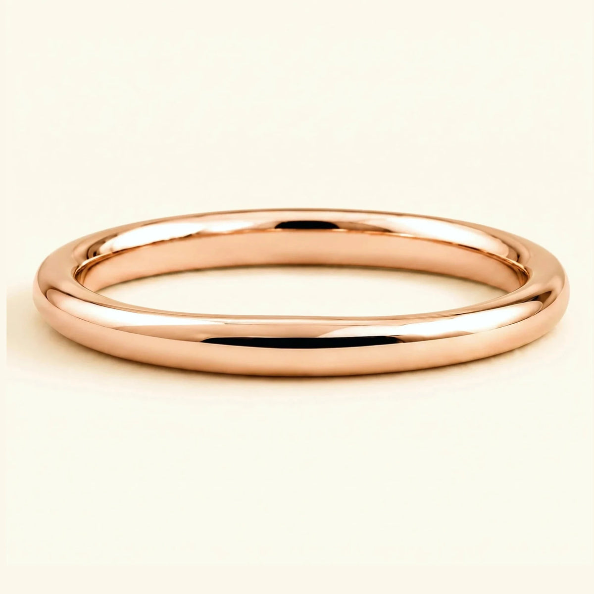 Shunya 3mm 18K rose gold half-bangle wedding ring for men