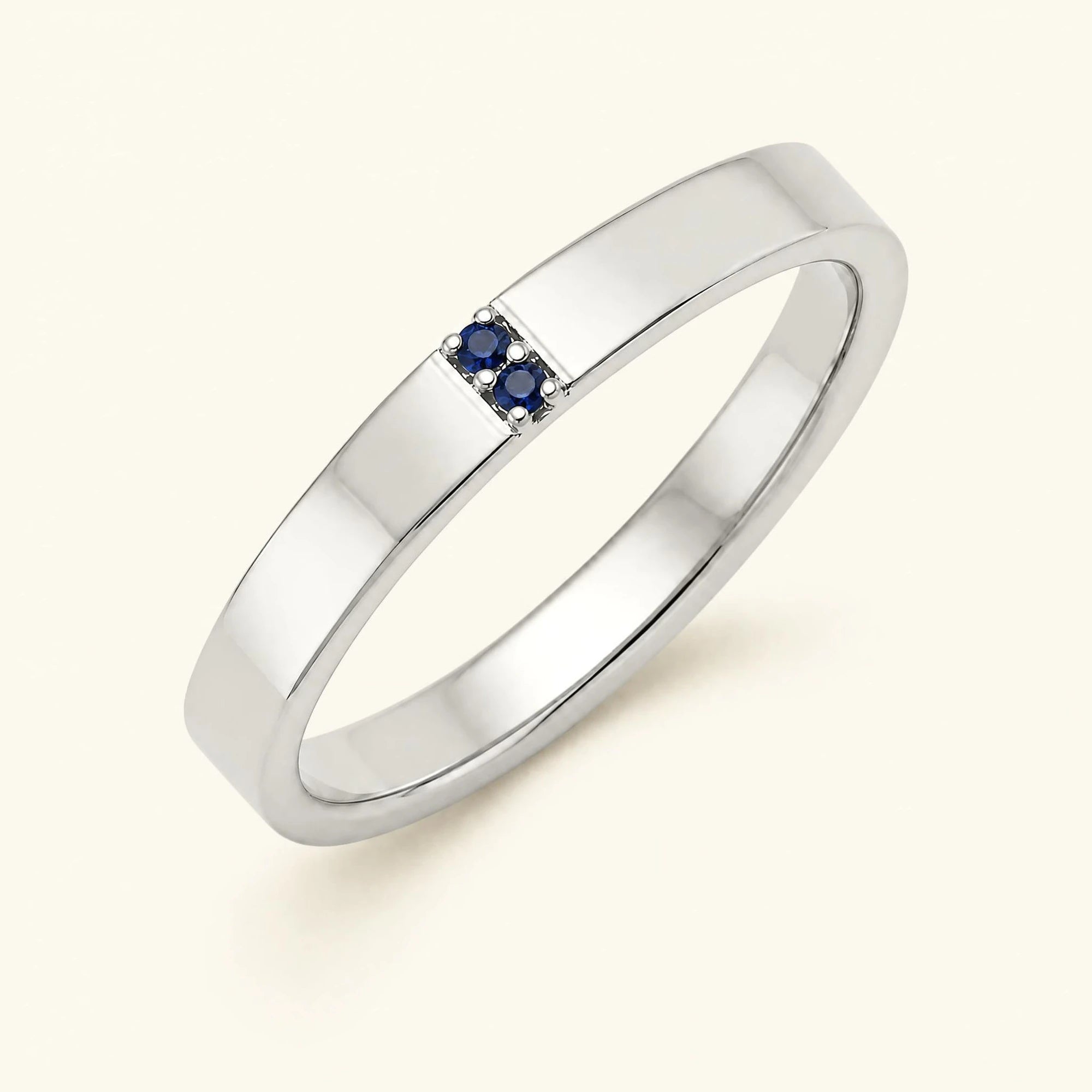 Sapphire wedding ring for men in white gold