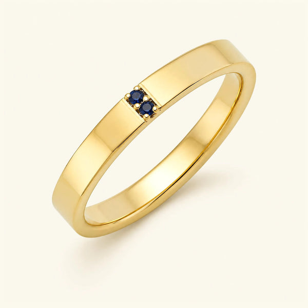 Sapphire wedding ring for men in yellow gold