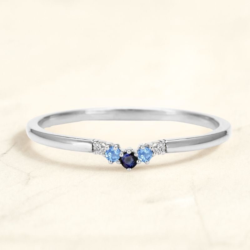 Bague anaya horizon or blanc 18 carats