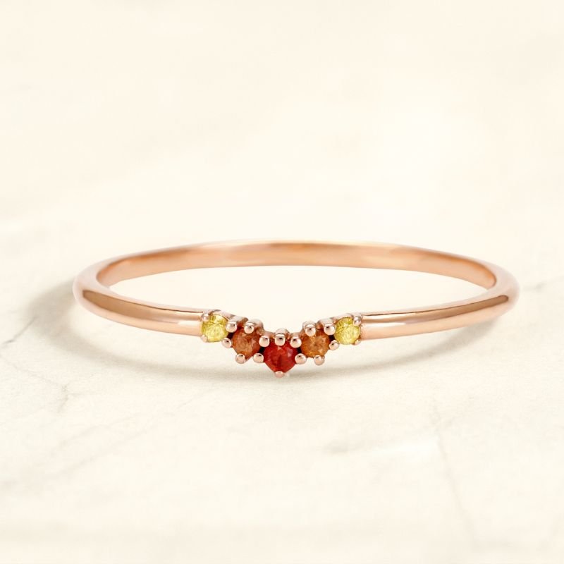 Bague anaya sunset or rose 18 carats