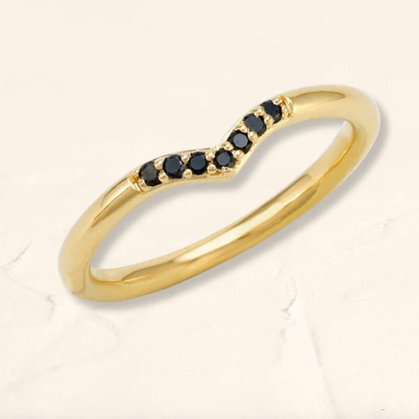 Bague en v diamant noir Sakshi