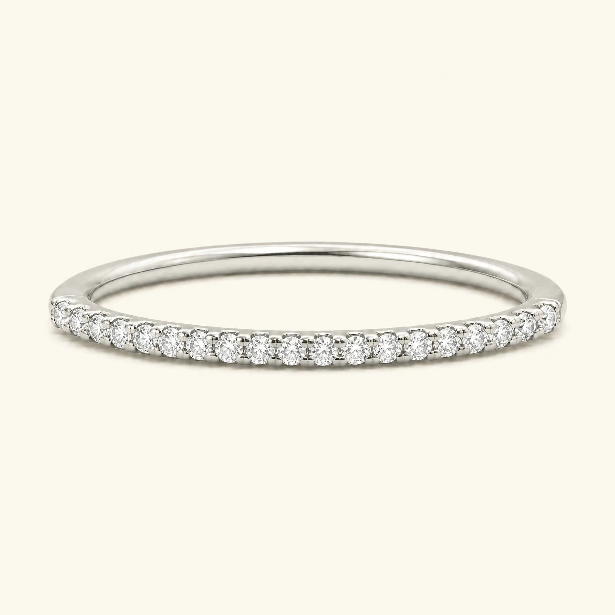 Fine diamond pavé eternity wedding ring — Shadi in 18K white gold