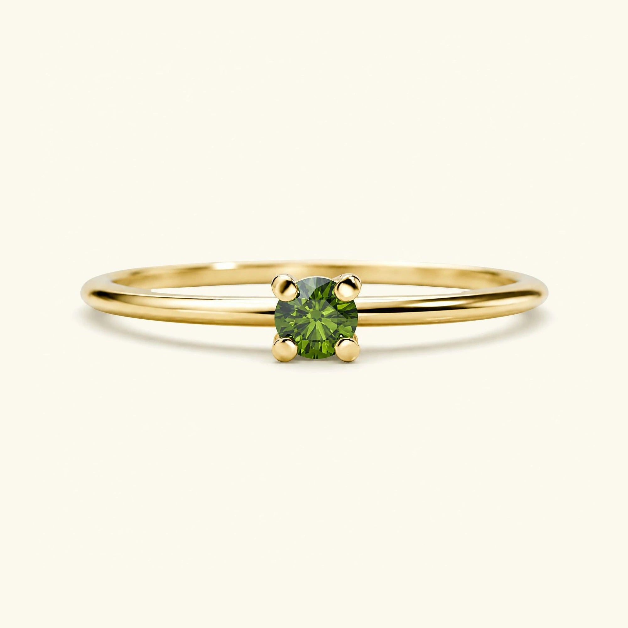 bague diamant vert or jaune Saral
