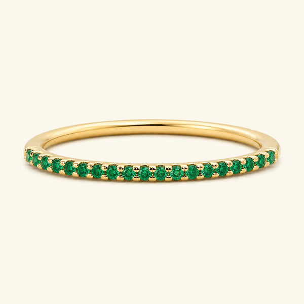 Shadi emerald eternity wedding ring in yellow gold