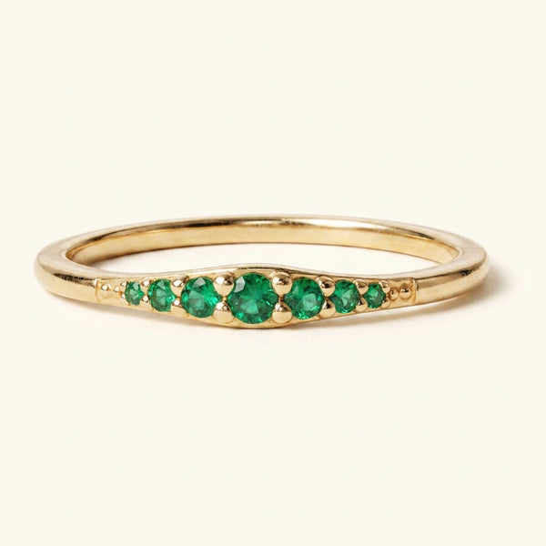 Sushma emerald ring in yellow gold