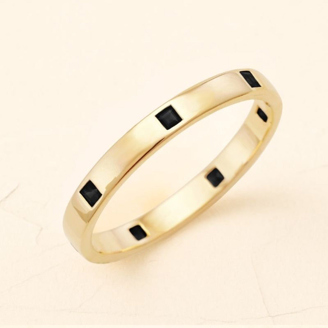 Alliance en diamant noir pour homme Viyom