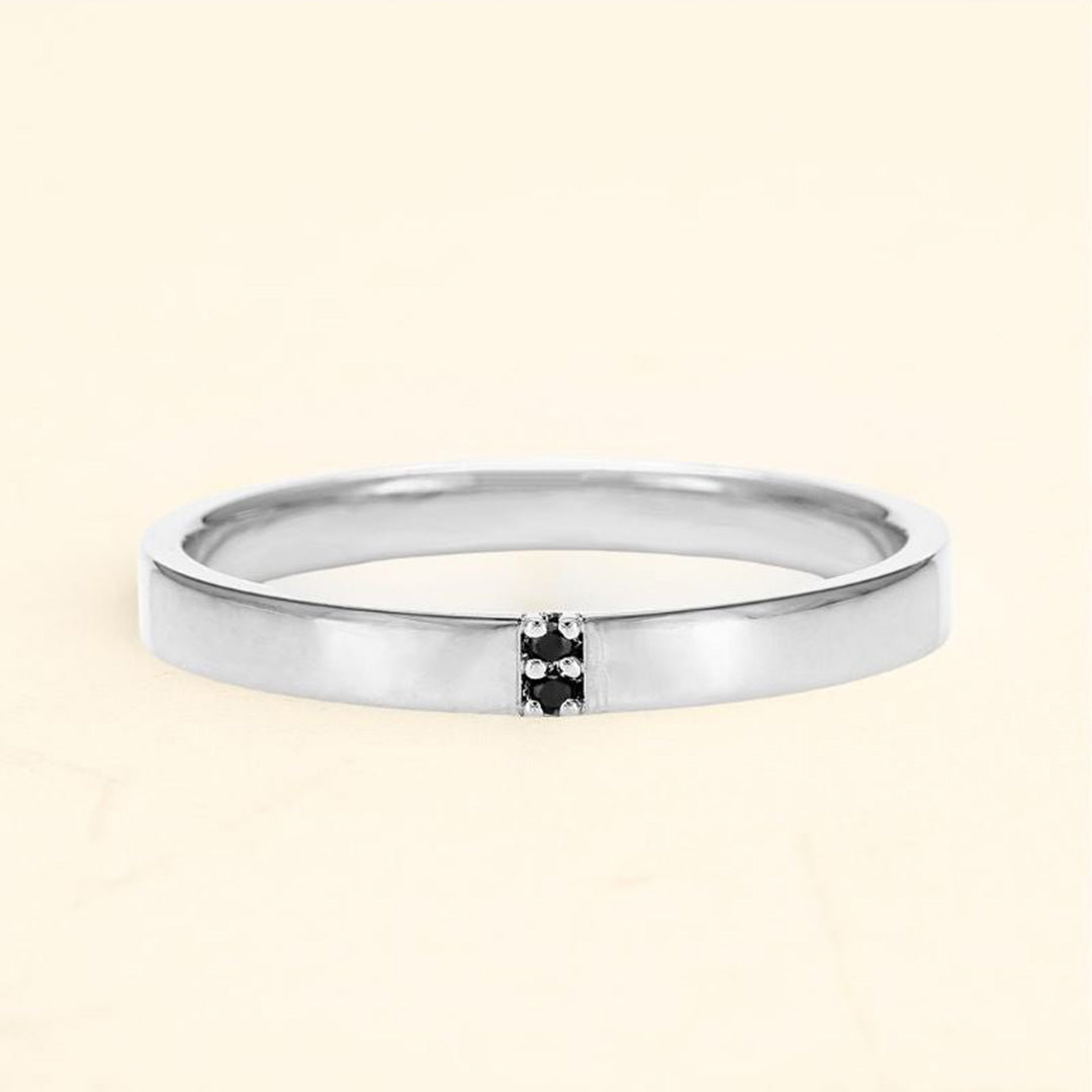 Bague Kabir homme or blanc diamant noir