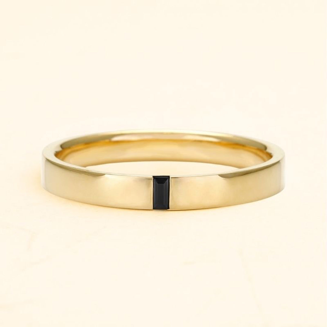 Bague solitaire pour homme en diamant noir Agni