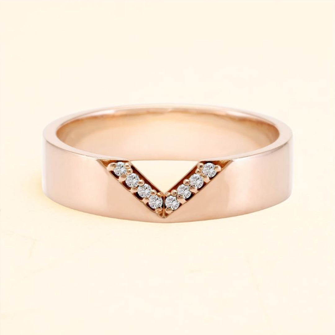 Bague pour homme en diamant Rudra or rose 18 carat pour