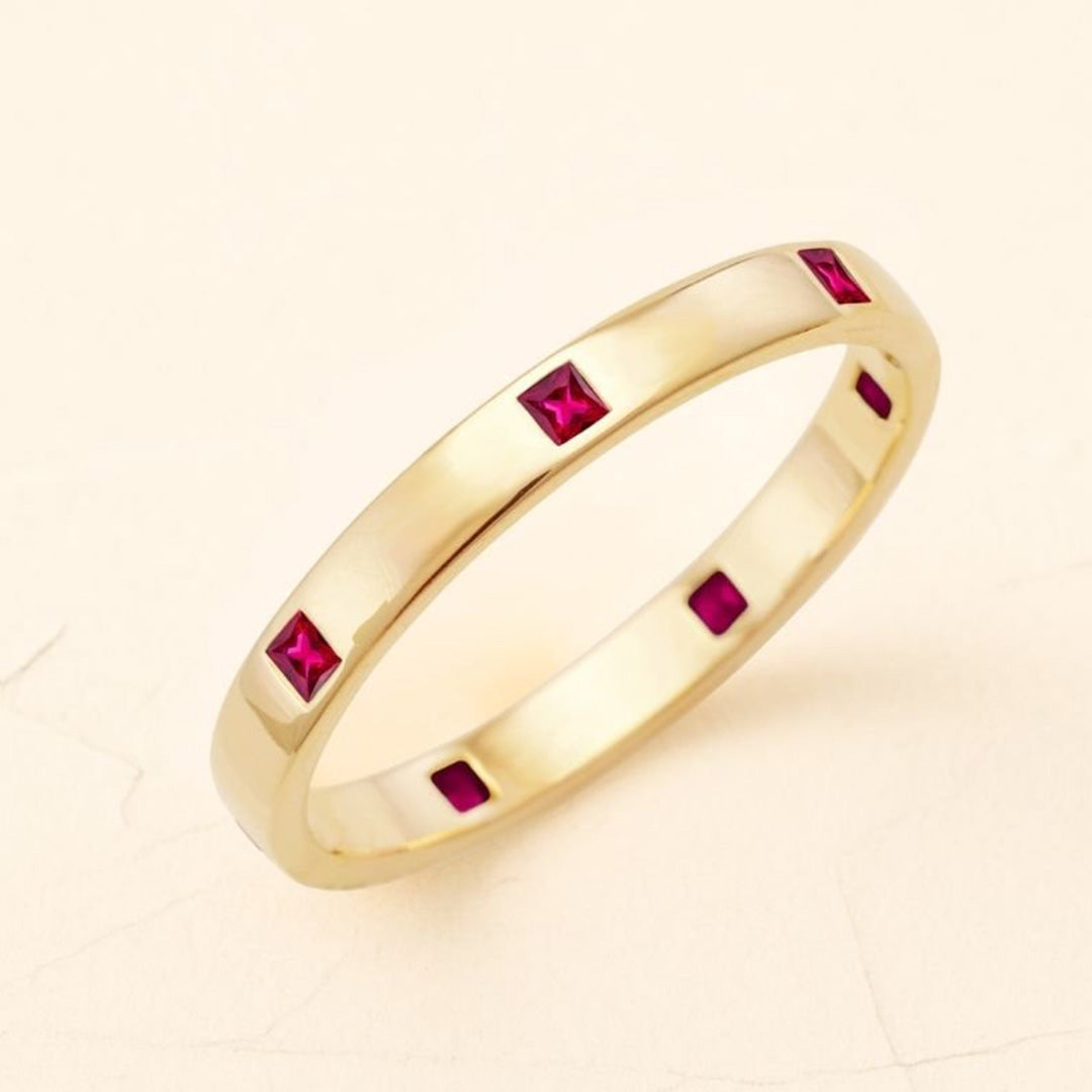 Alliance Viyom en rubis pour homme