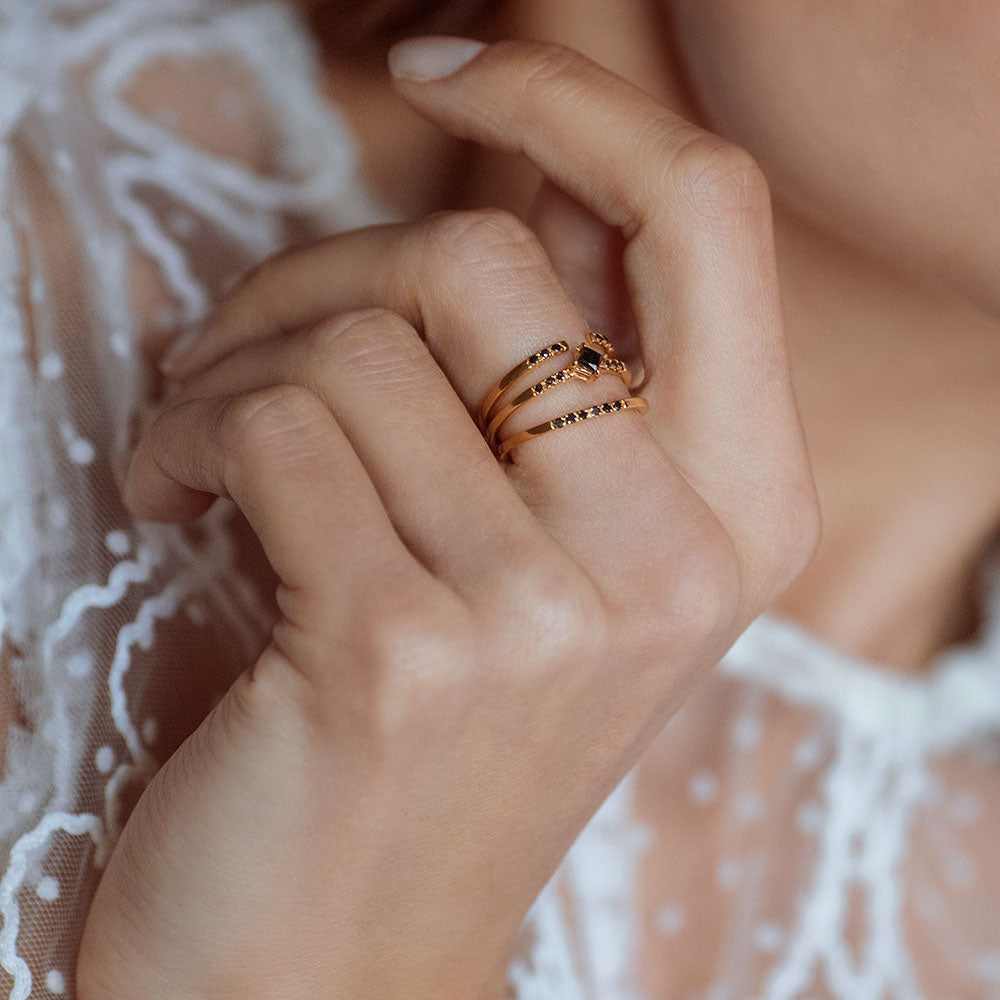 bague kali diamant noir look