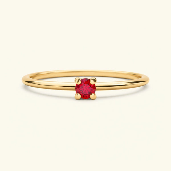 bague solitaire rubis en or jaune 18cts
