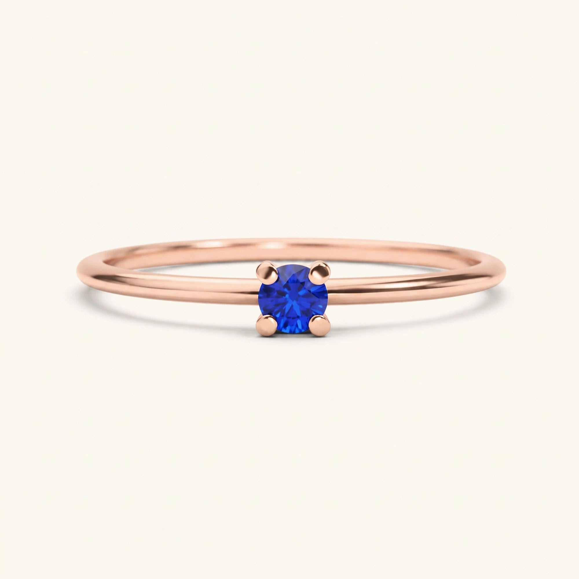 Sapphire solitaire ring in rose gold Saral