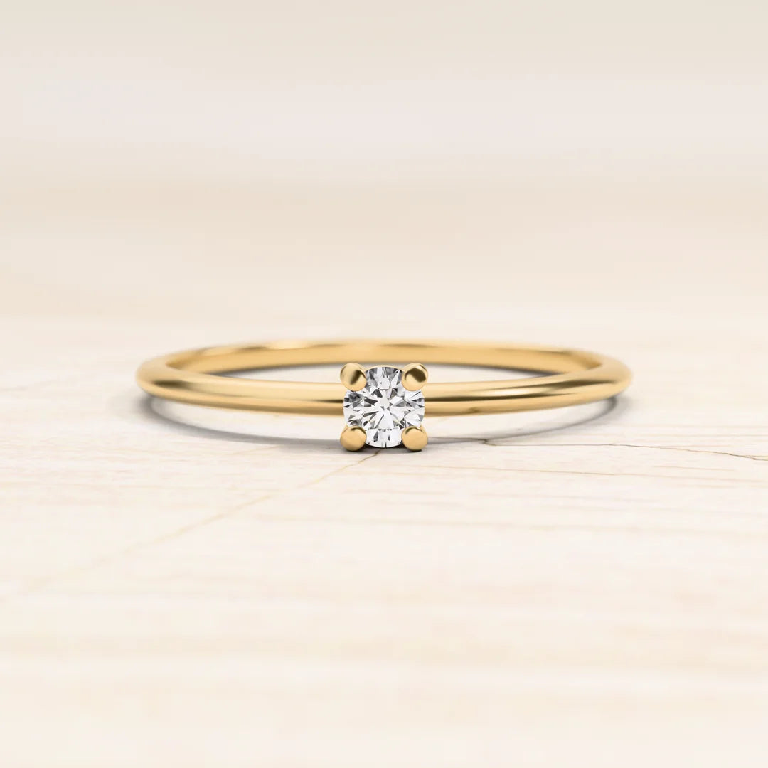 Bague diamant solitaire en or jaune Saral