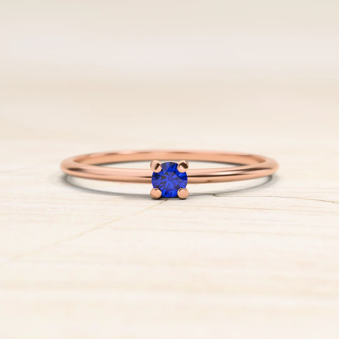Saral sapphire solitaire ring in rose gold