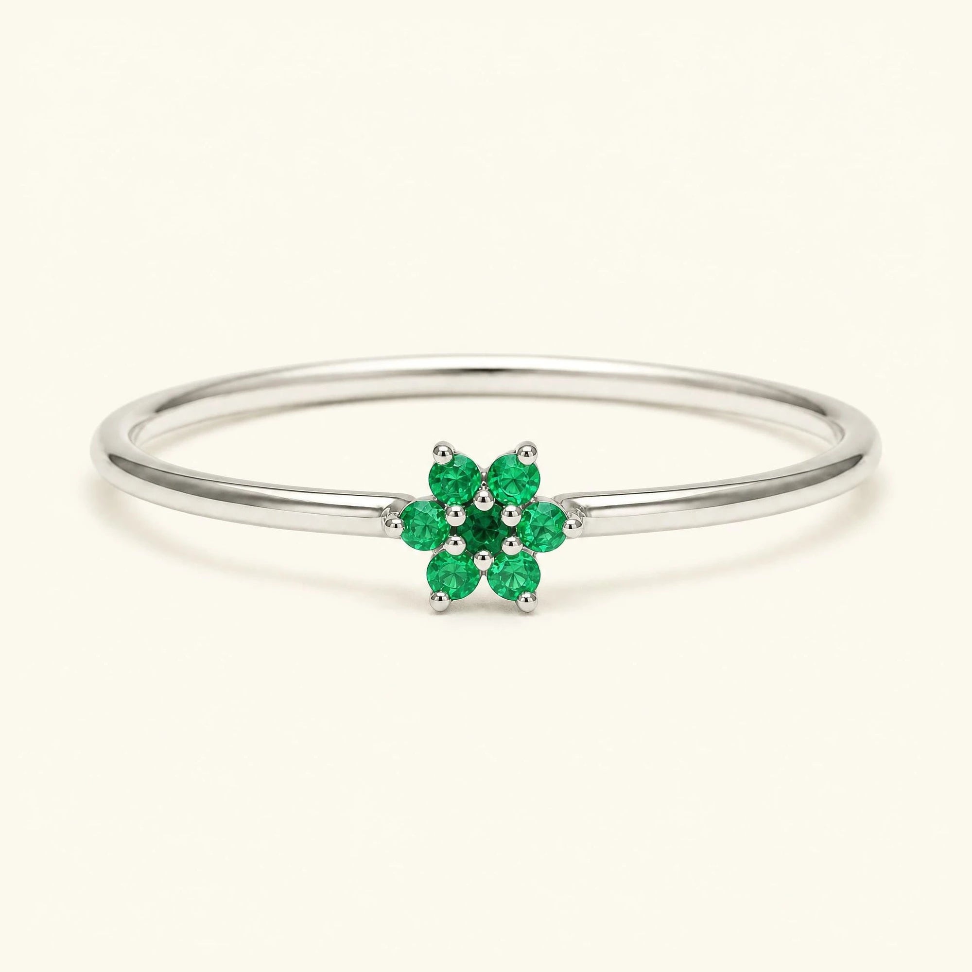 Surya canopy ring 18K white gold