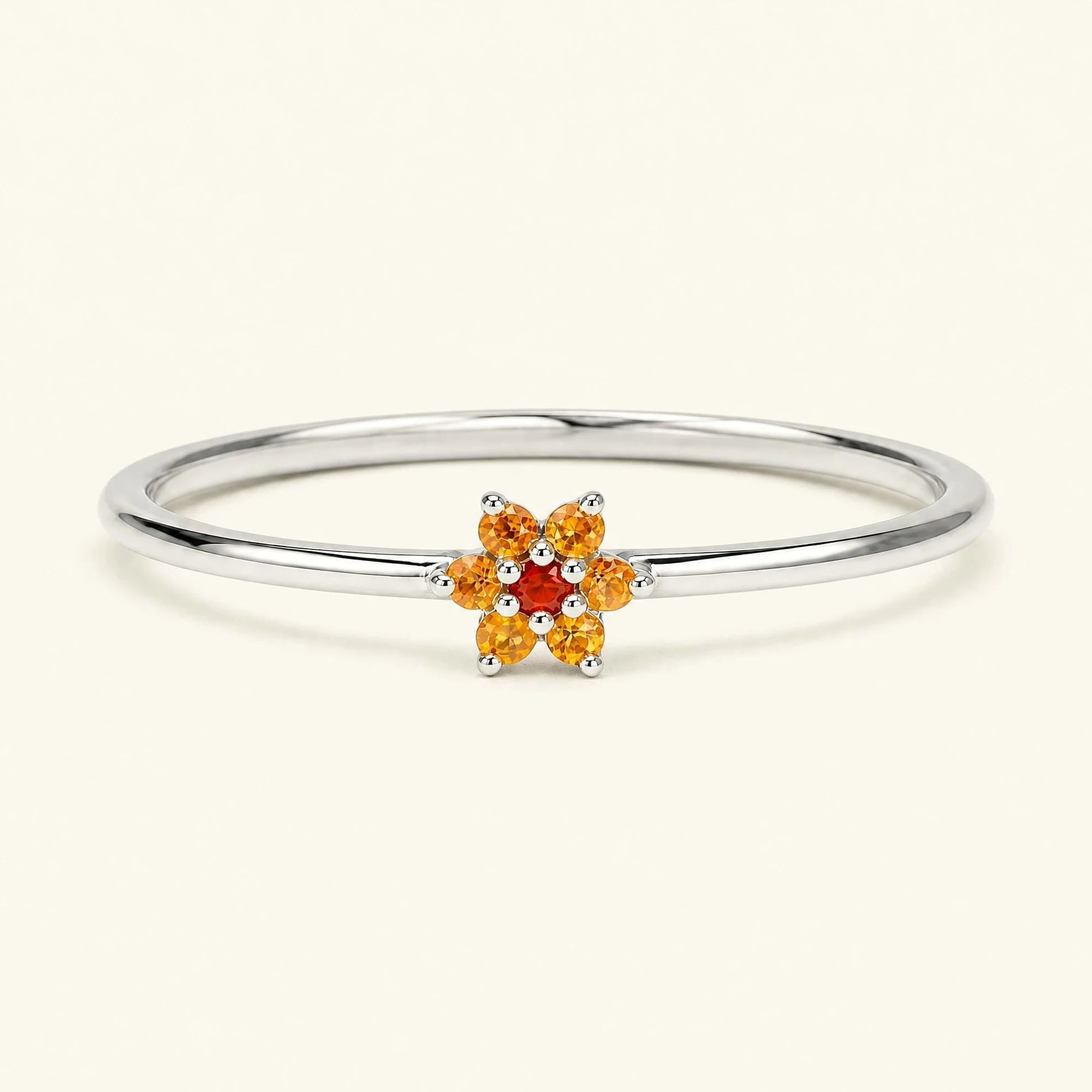 Surya sunset ring 18K white gold