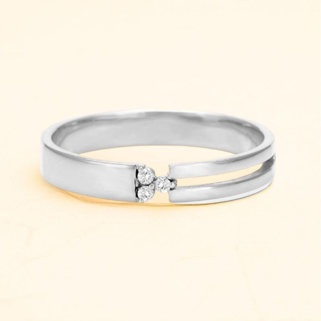 Bague Vibhu pour homme en or blanc
 18 carats et diamant