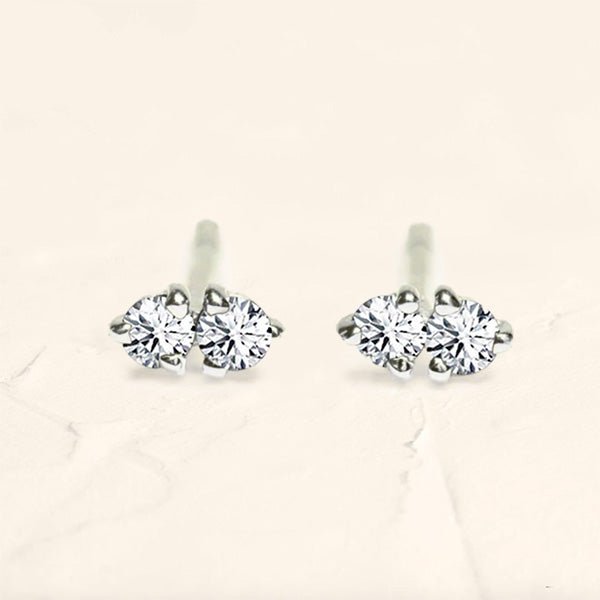 boucles d'oreilles prema diamant or blanc