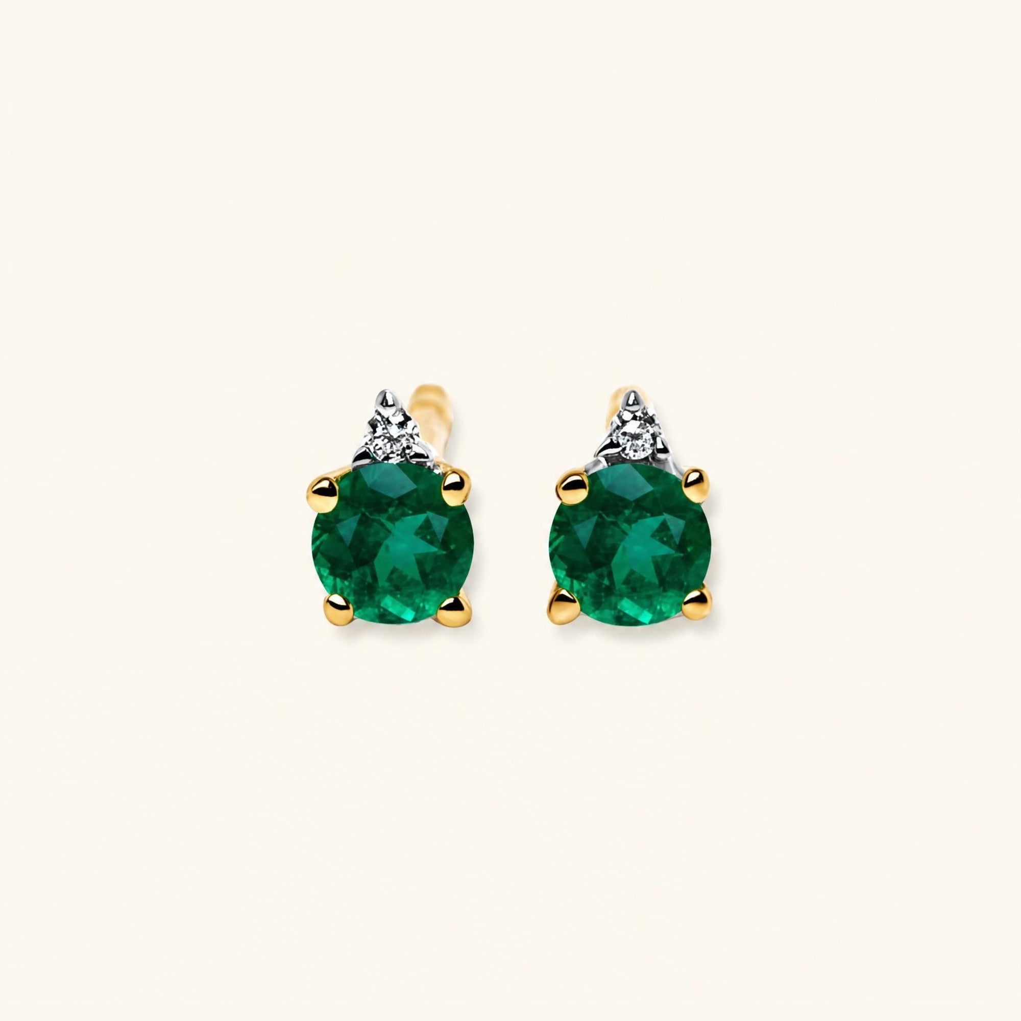Devi Emerald Earrings - yellow gold
