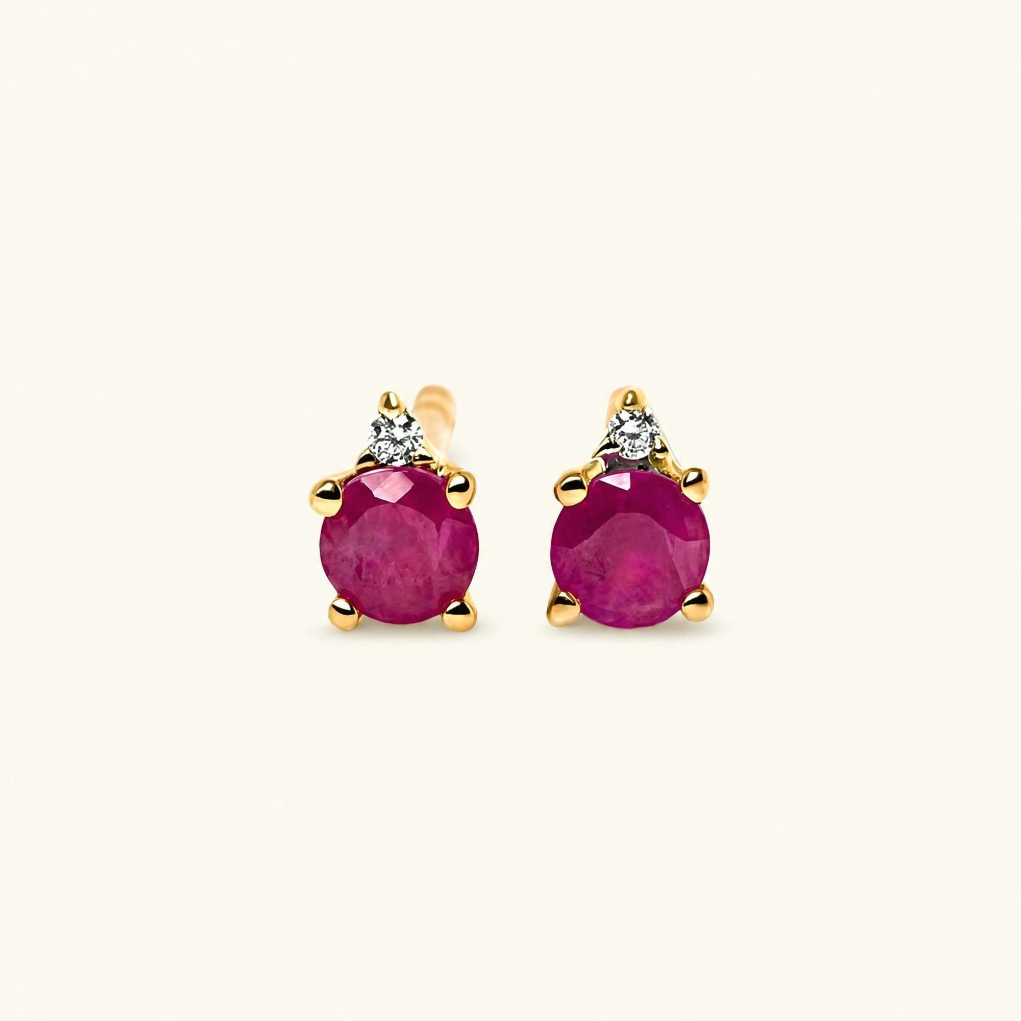 Devi Ruby Earrings - yellow gold
