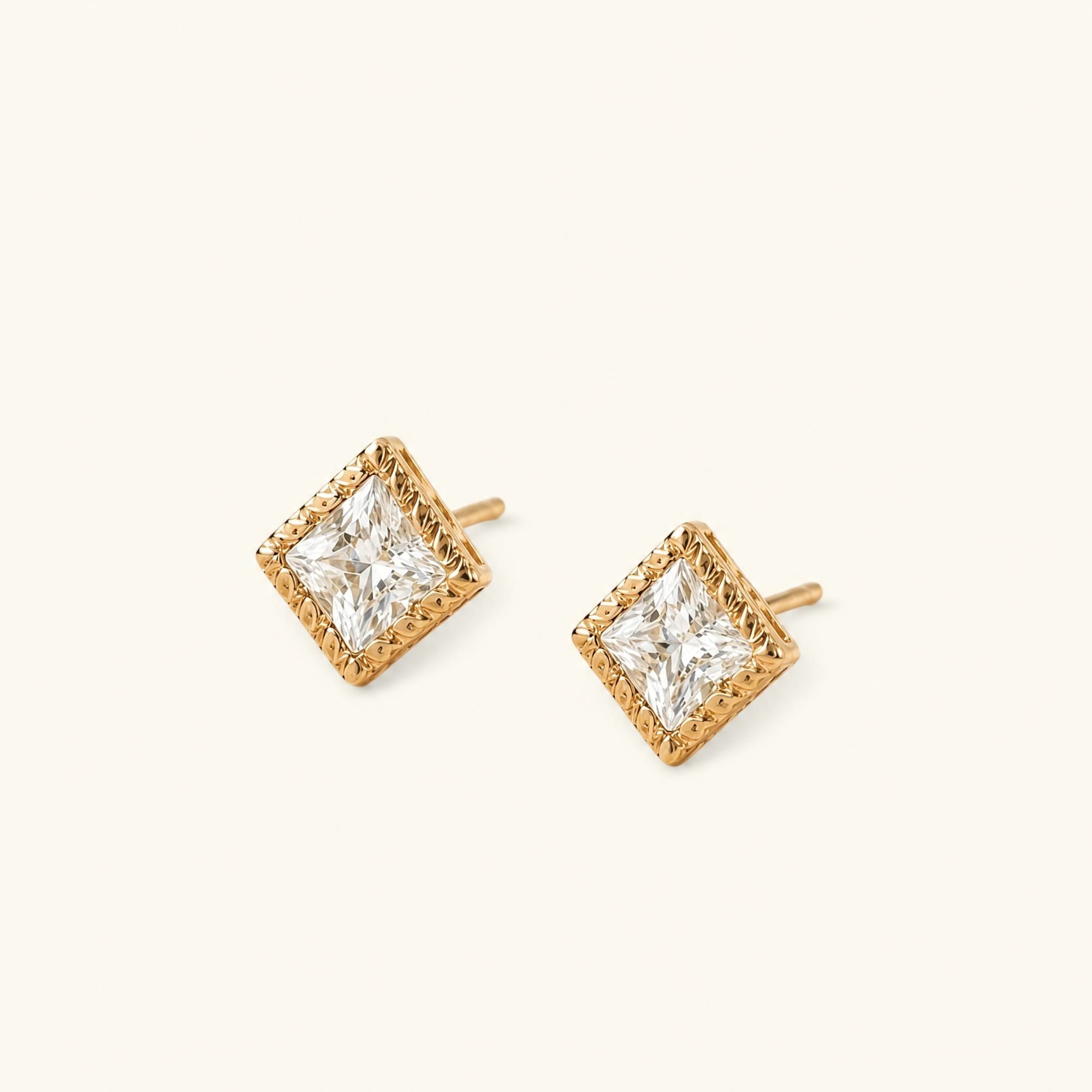 Indrani diamond earrings in yellow gold