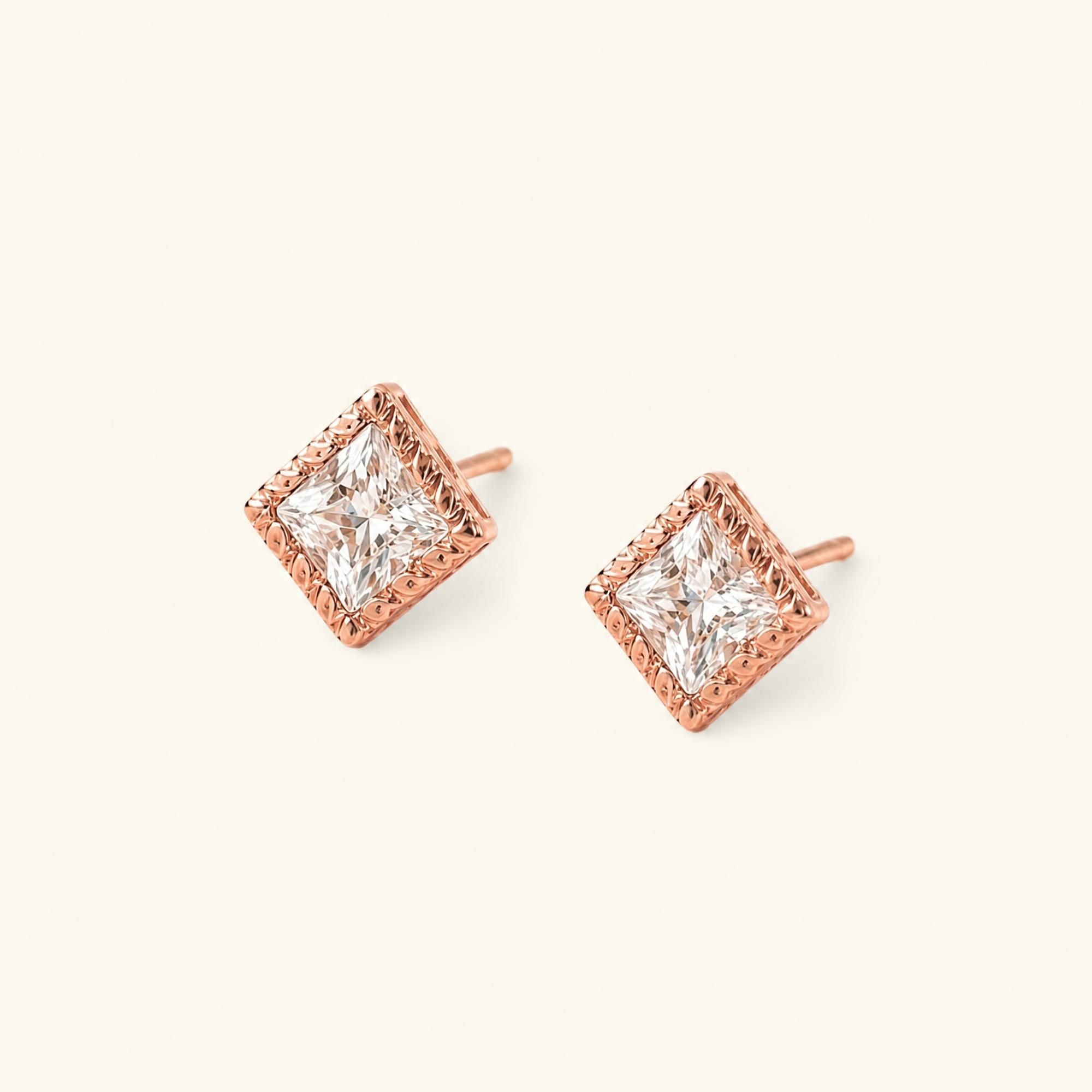 Indrani diamond earrings in rose gold