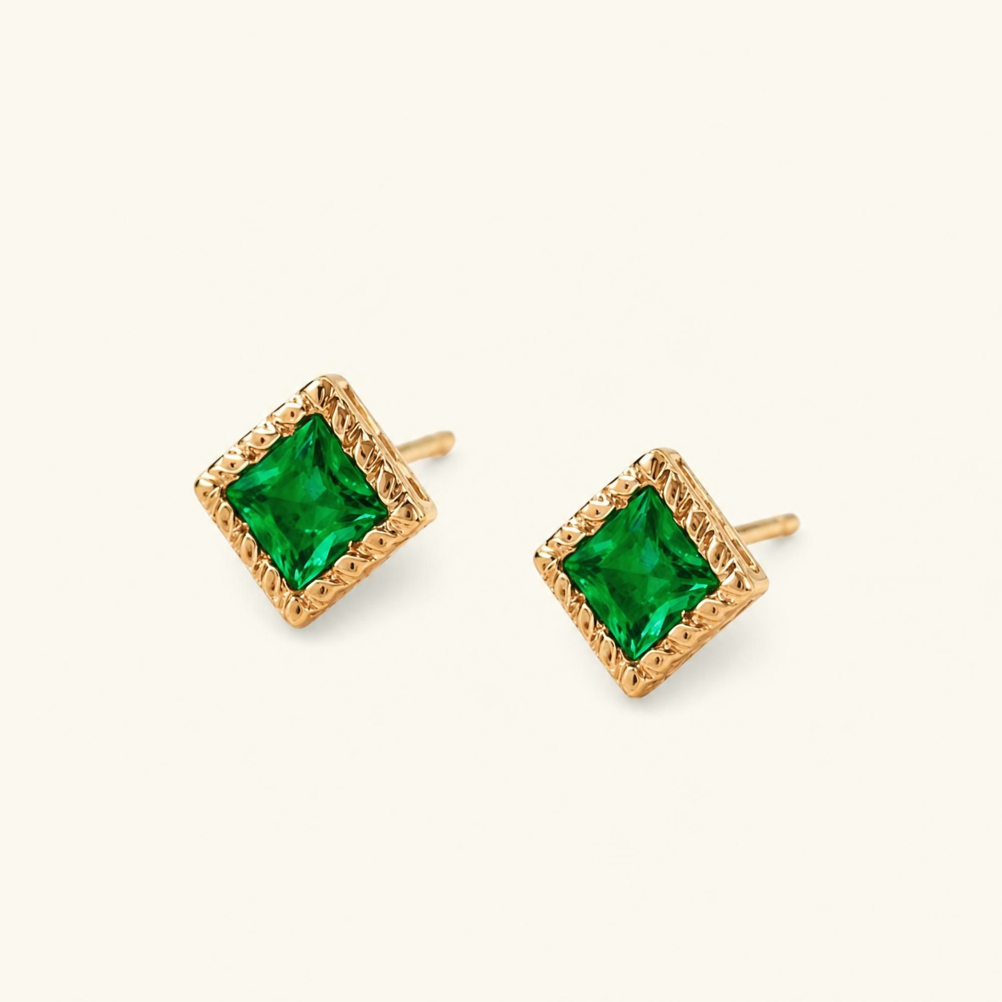 Indrani emerald earrings in yellow gold
