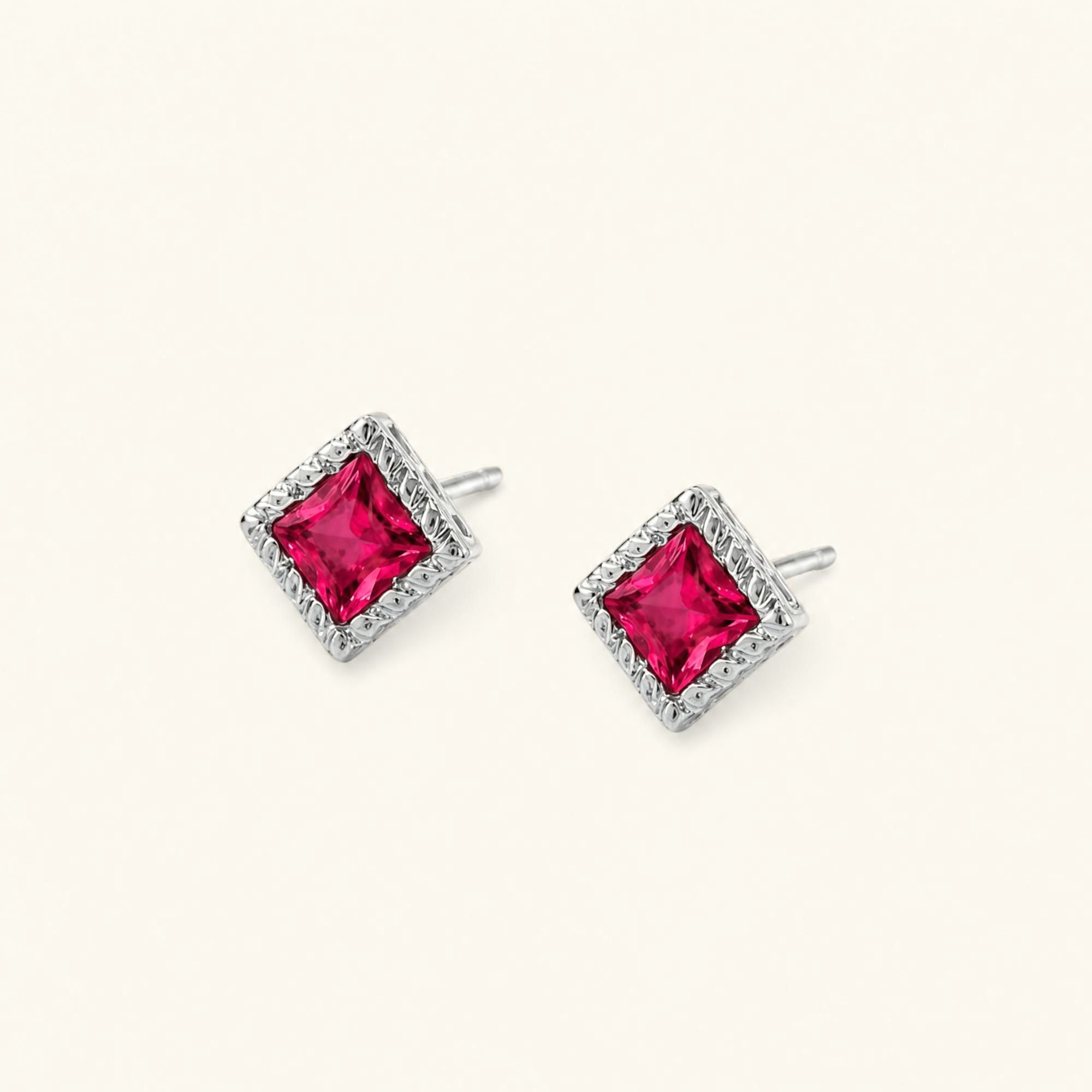Indrani ruby earrings in white gold