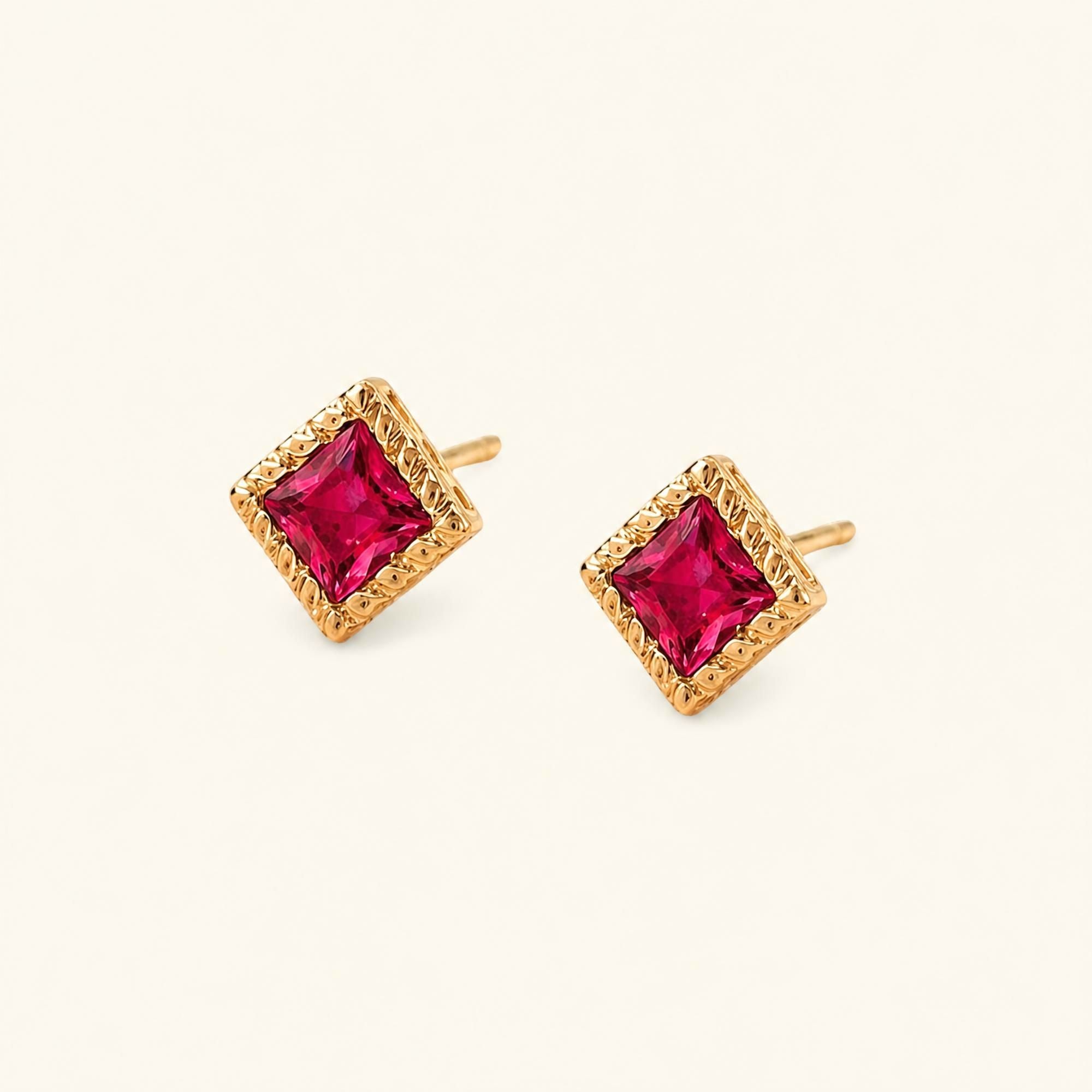 Indrani ruby earrings in yellow gold
