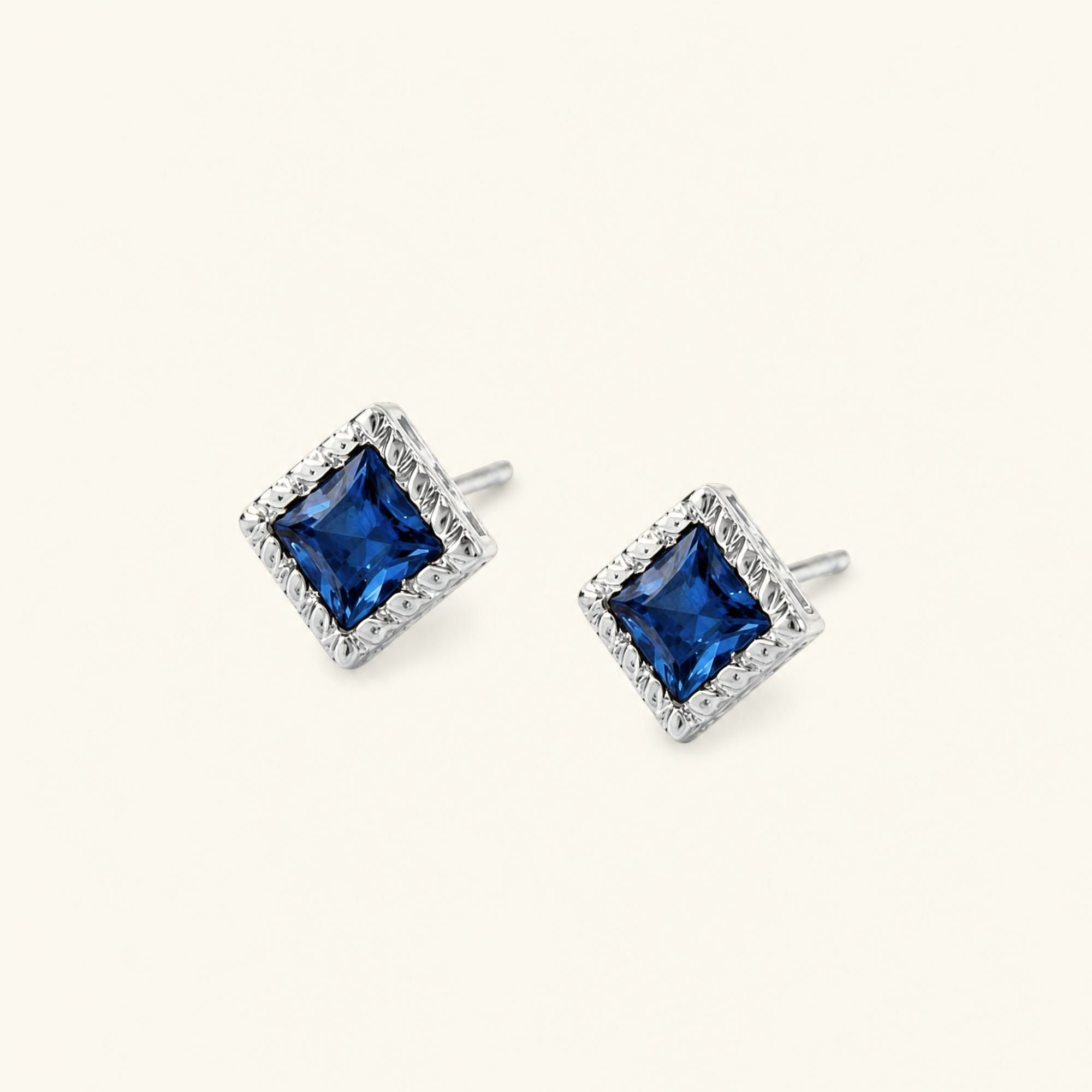 Indrani sapphire earrings in white gold