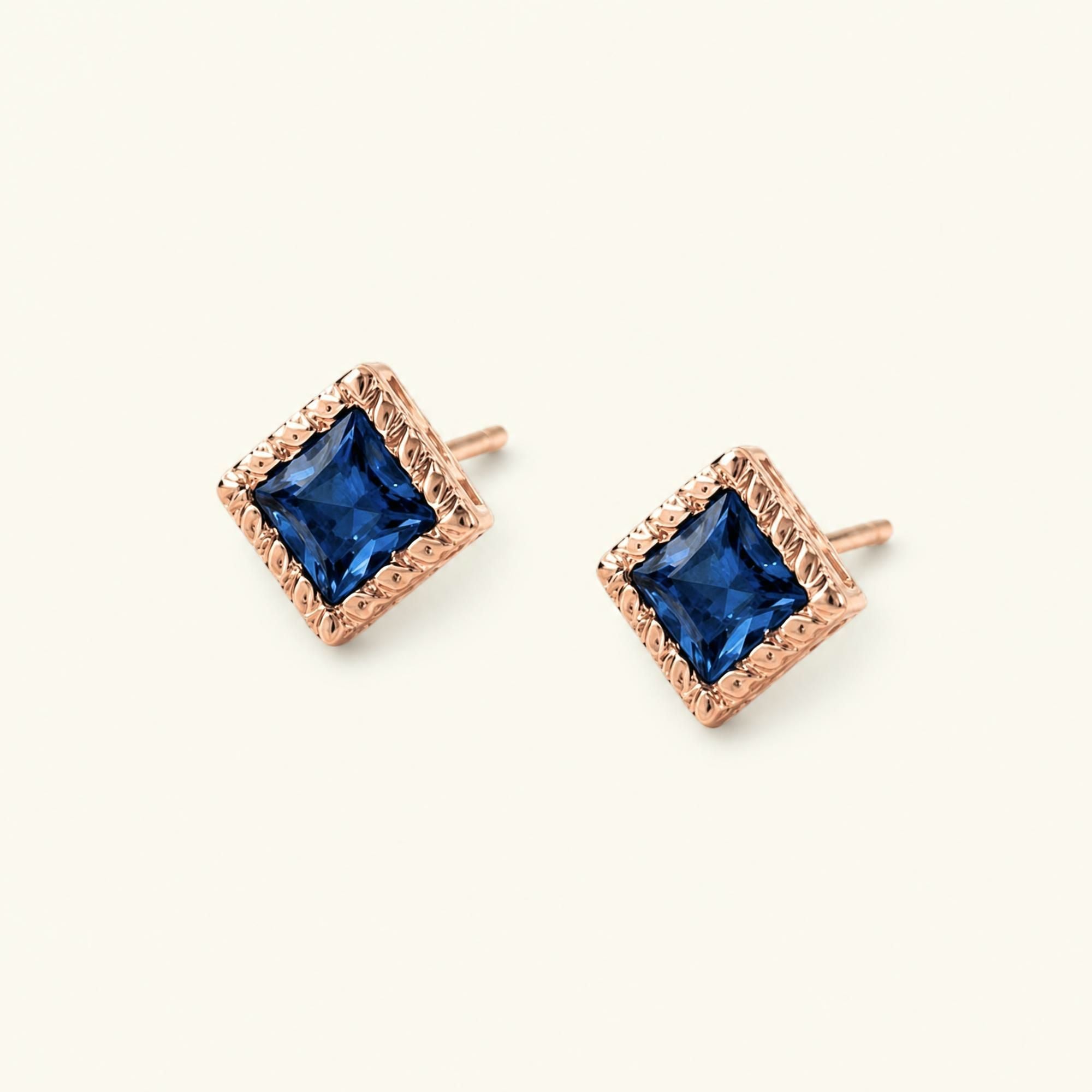 Indrani sapphire earrings in rose gold
