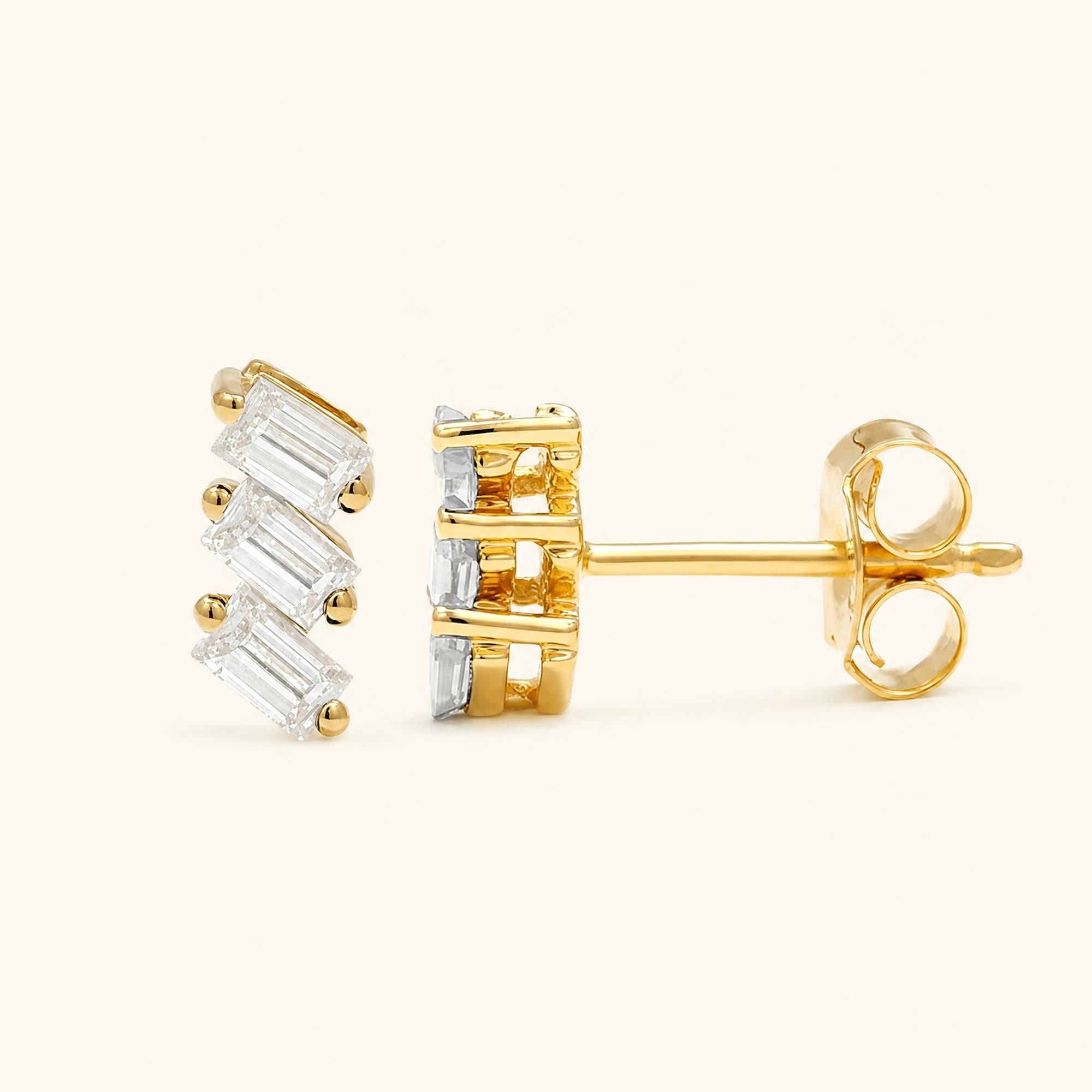 Jivane earrings diamond - yellow gold