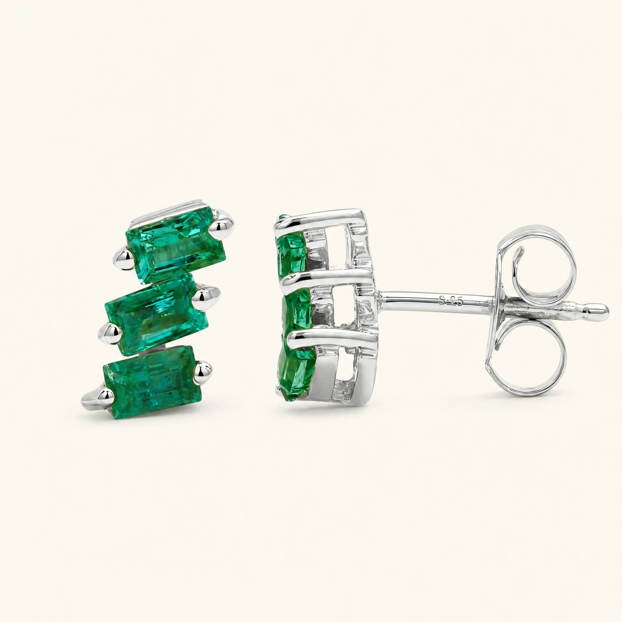 Jivane Emerald Earrings - white gold