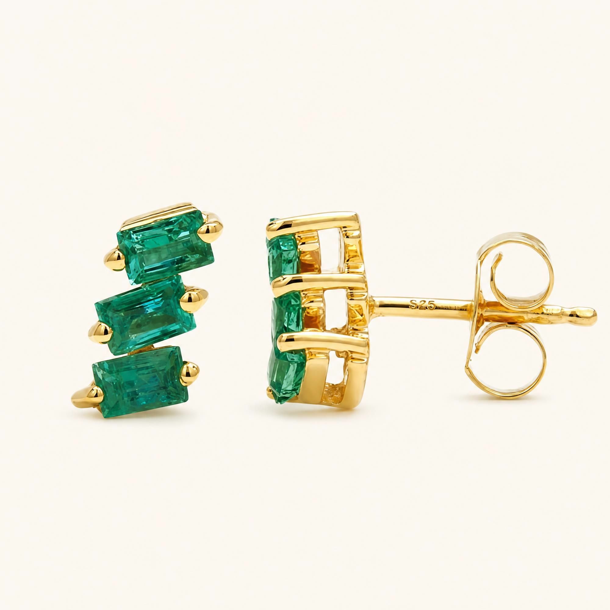 Jivane Emerald Earrings - yellow gold