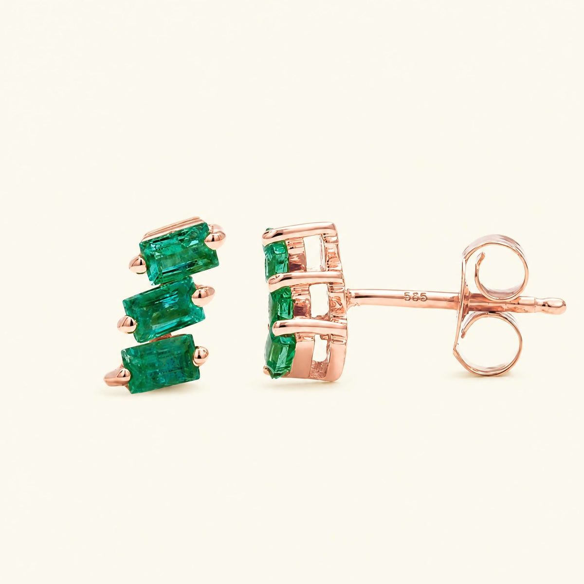 Jivane Emerald Earrings - rose gold