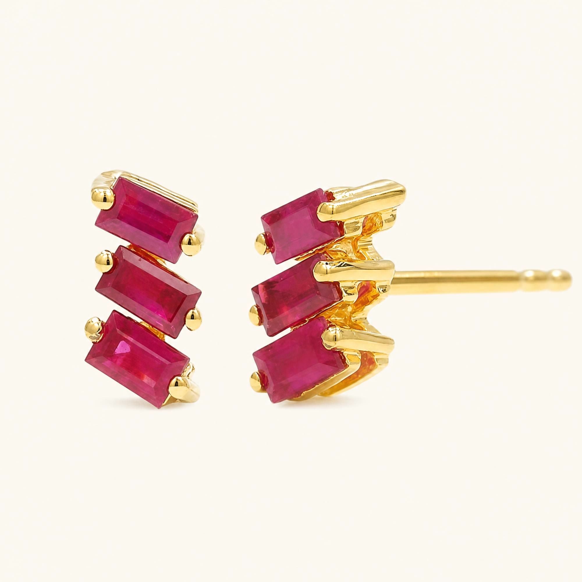 Jivane Ruby Earrings - yellow gold